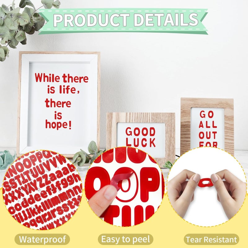 starboling Alphabet Stickers 1'' 12 Red Letter Stickers, Self Adhesive Vinyl Mailbox Numbers, for Home Decor - Image 3
